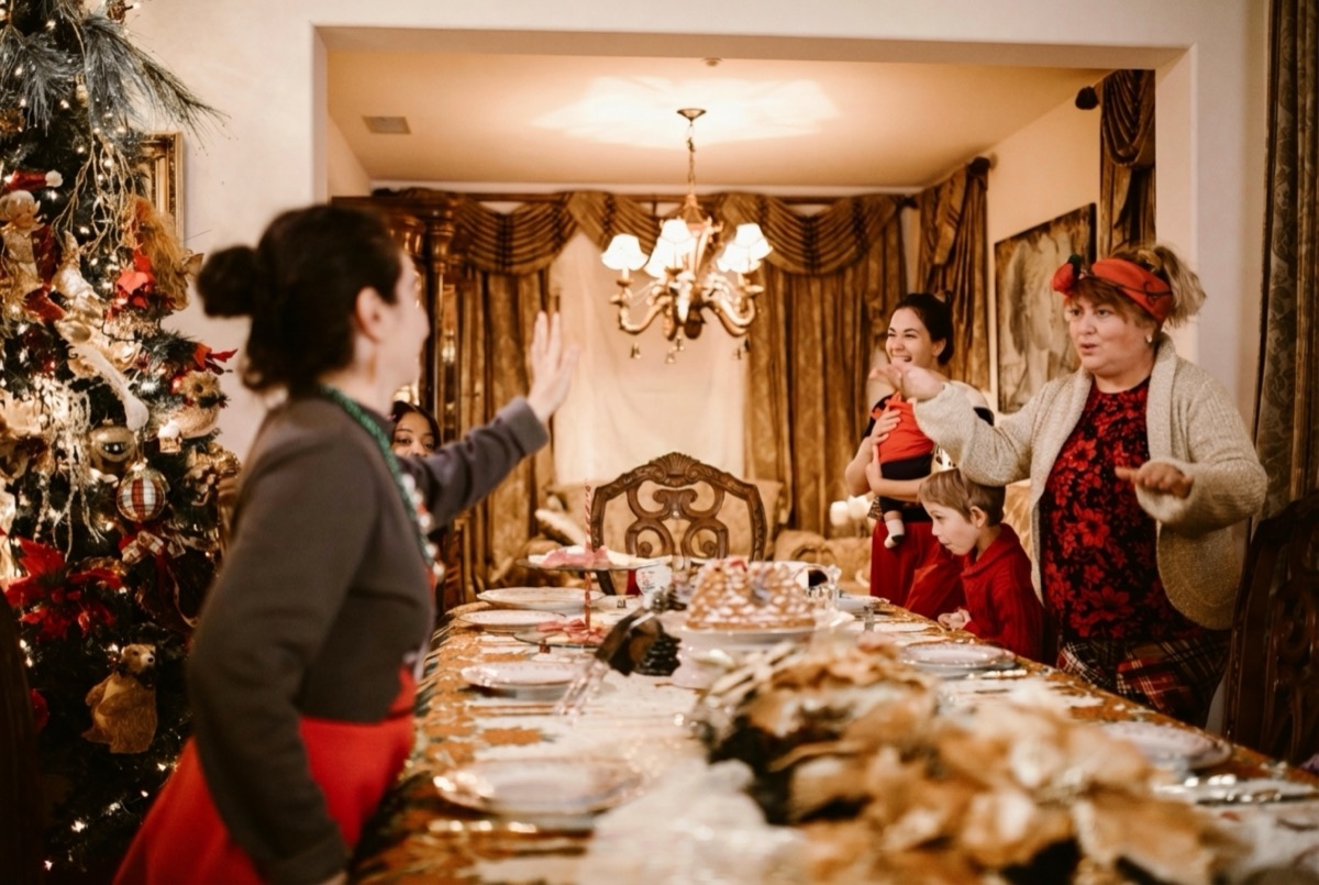 Christmas dinner photo after person removed by AI