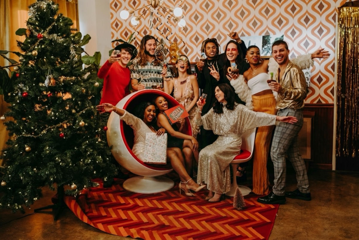 Christmas party photo after AI removed person - clean result