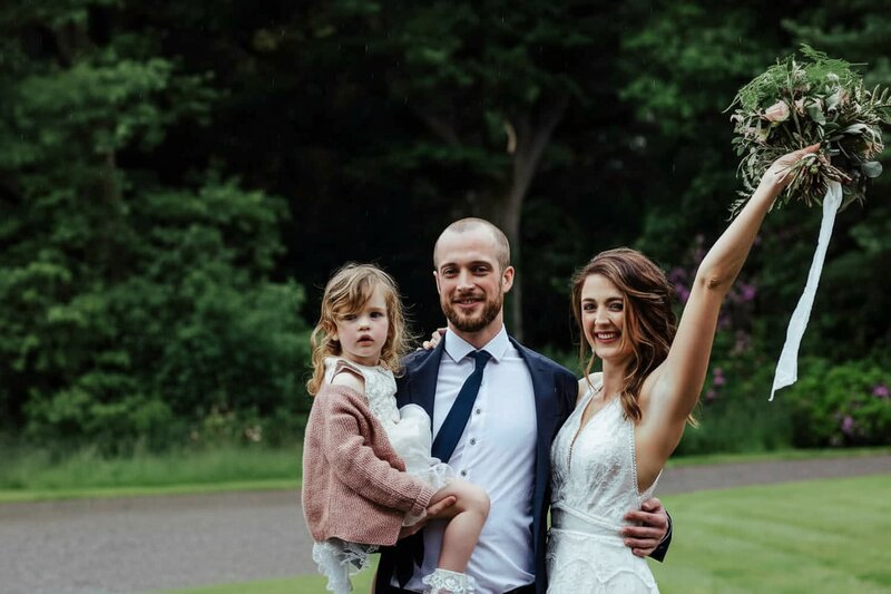 Wedding photo after removing unwanted guests