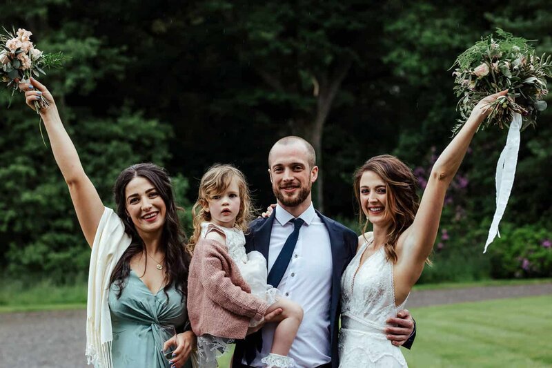 Wedding photo before removing unwanted guests