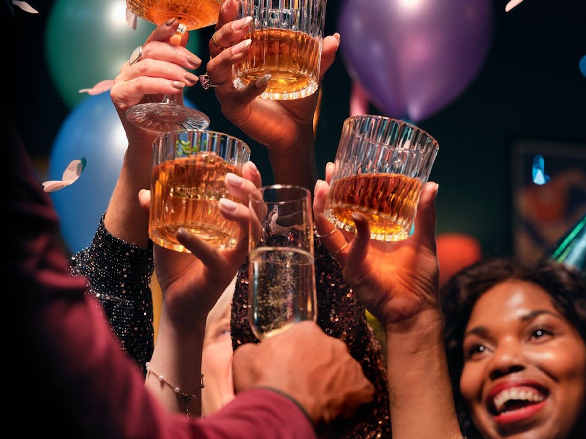 New Year's Eve photo with people - before AI removal