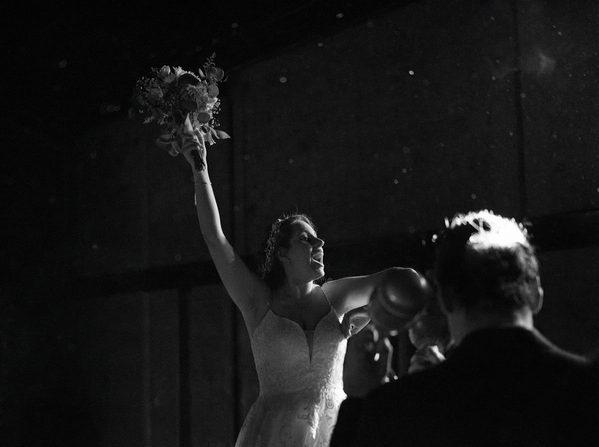 wedding photo with people removed - after AI processing