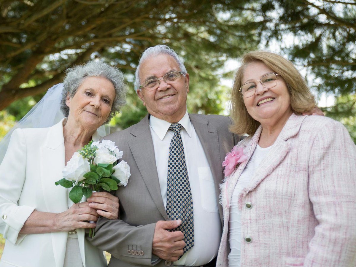 wedding photo with people - before AI removal