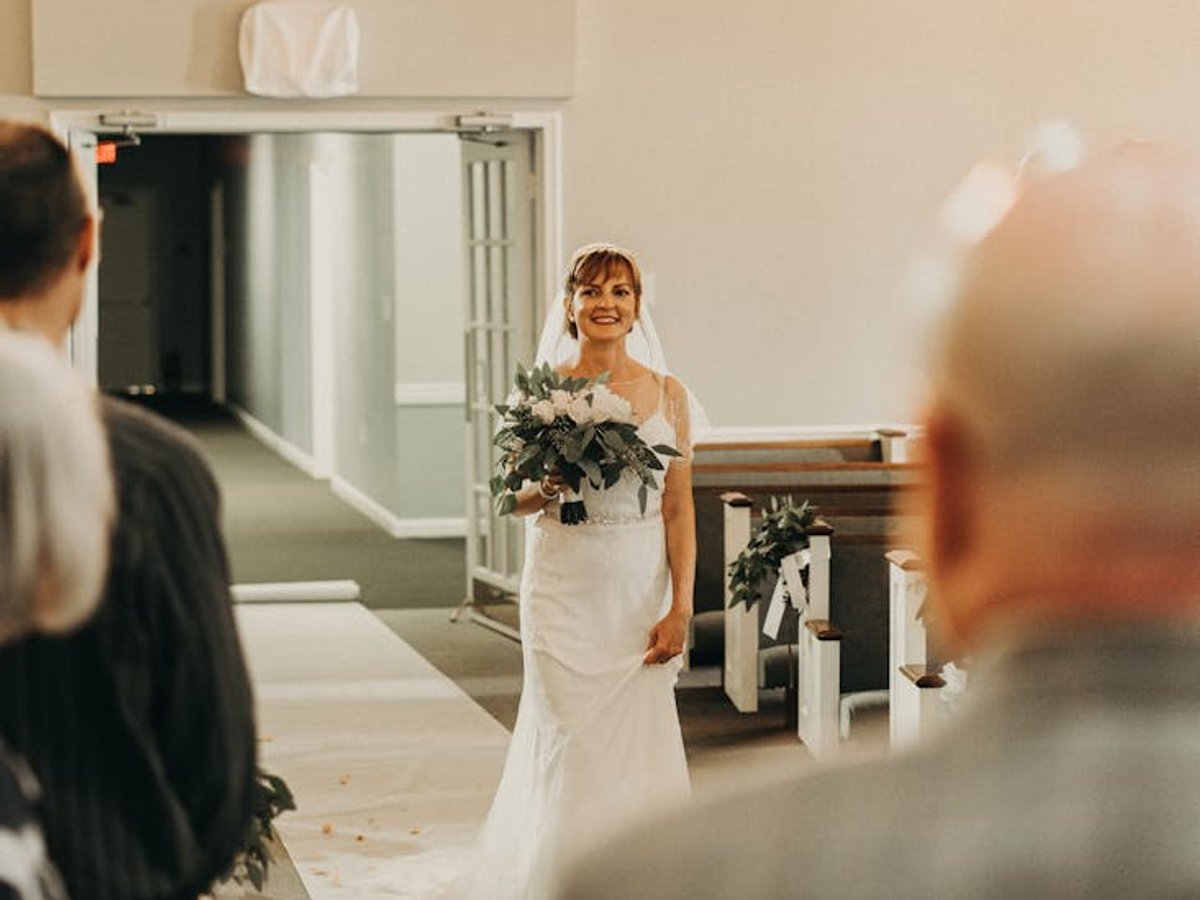 wedding photo with people - before AI removal